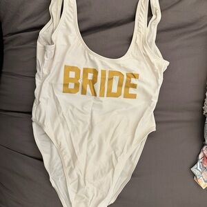 Bride Swimsuit in Cream and Gold
